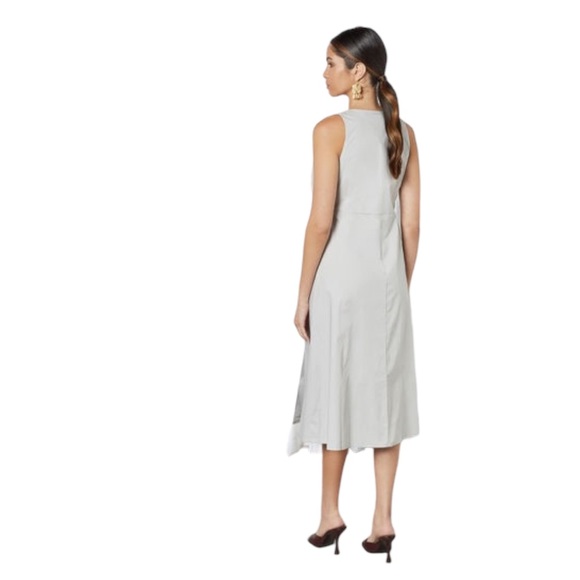 Mango Crossover Wrap Cotton Dress Dart Detail XS - Picture 4 of 12